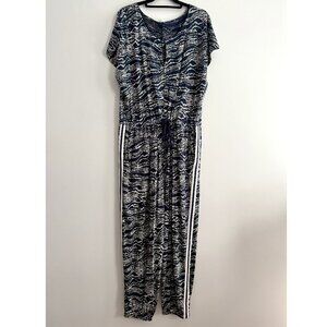 Anthropologie / Daily Practice Navy/white jumpsuit Size M